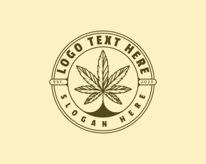 Ganja - Herbal Marijuana Leaf logo design