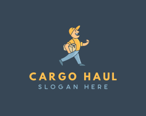 Happy Courier Man logo design