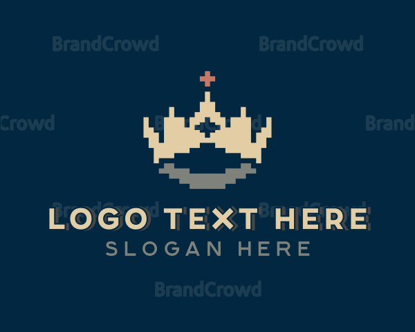 Pixel Crown Cross Logo