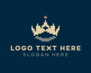 Regal - Pixel Crown Cross logo design