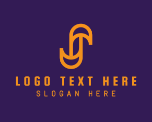 Modern Inverted Letter S Logo