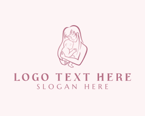 Postpartum - Mom Baby Childcare logo design