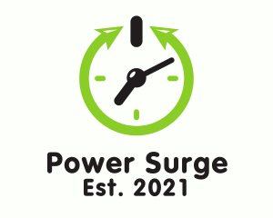 Surge - Clock Power Button logo design