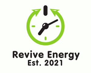 Refresh - Clock Power Button logo design