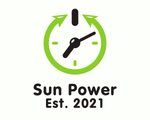 Clock Power Button logo design