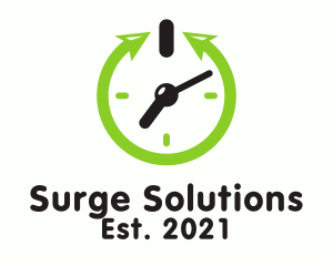 Surge - Clock Power Button logo design