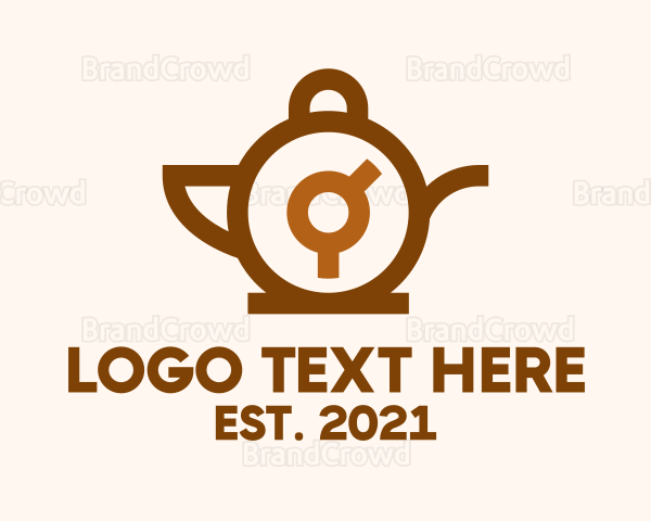 Brown Teapot Clock Logo