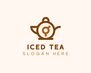 Brown Teapot Clock  logo design