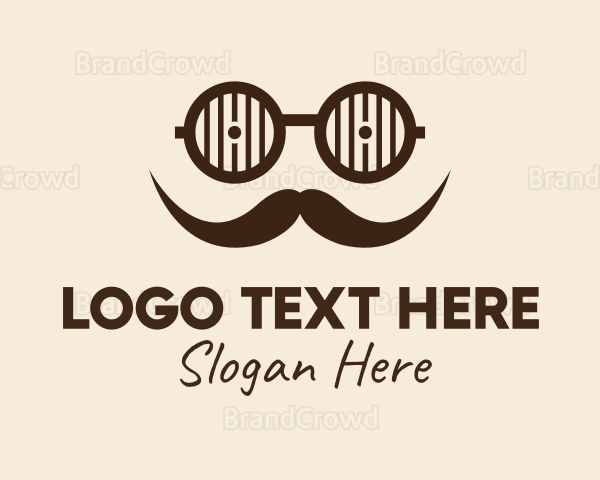 Hipster Glasses Mustache Logo