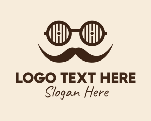 Grooming - Hipster Glasses Mustache logo design