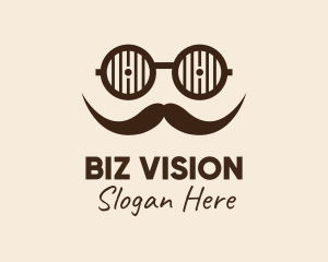 Hipster Glasses Mustache  logo design