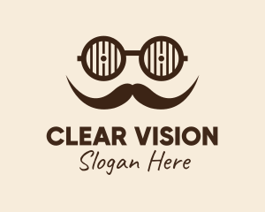 Hipster Glasses Mustache  logo design