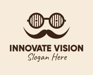 Hipster Glasses Mustache  logo design