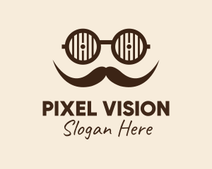 Hipster Glasses Mustache  logo design