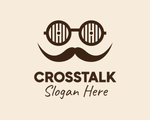 Eyeglasses - Hipster Glasses Mustache logo design