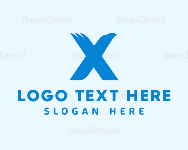 Blue Eagle Letter X Logo