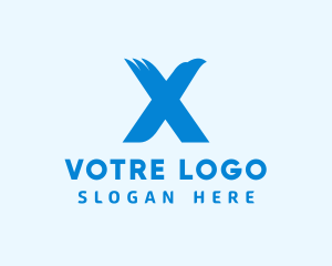 Blue Eagle Letter X Logo