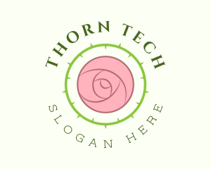Circular Rose Thorns logo design