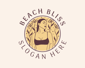 Swimsuit - Flower Woman Lingerie logo design