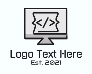Coding - Code Computer Monitor logo design