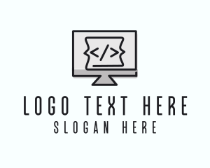Online Tutorial - Code Computer Monitor logo design