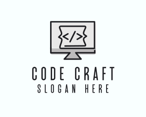 Coding - Code Computer Monitor logo design