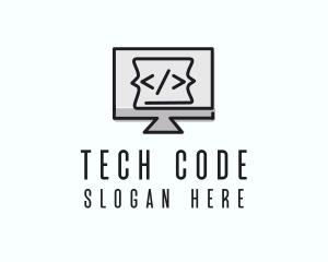 Code Computer Monitor logo design