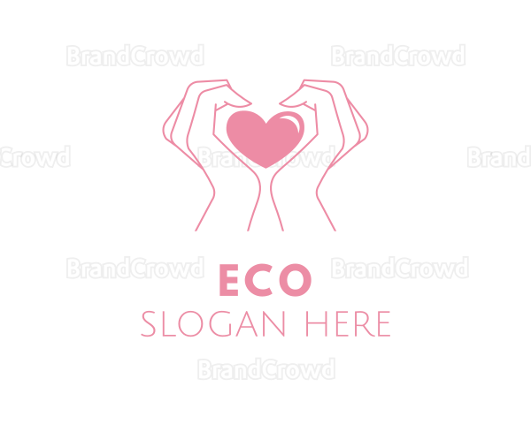 Pink Heart Hands Logo