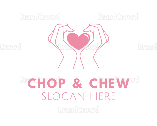 Pink Heart Hands Logo