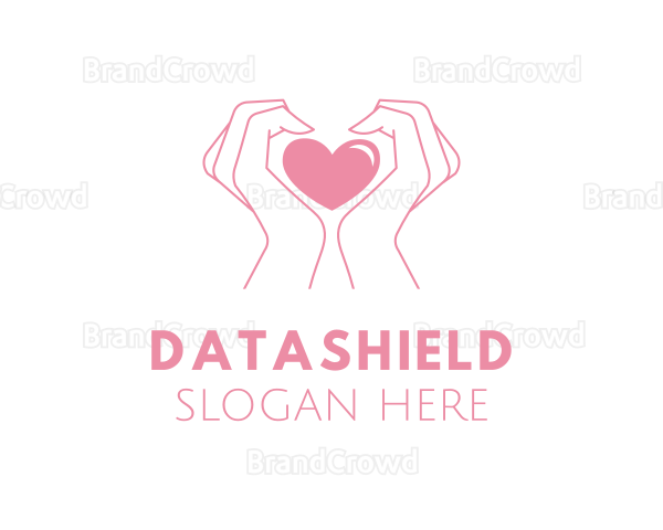 Pink Heart Hands Logo