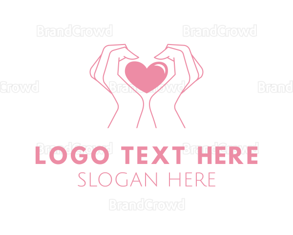 Pink Heart Hands Logo