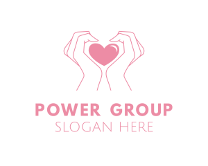 Social - Pink Heart Hands logo design