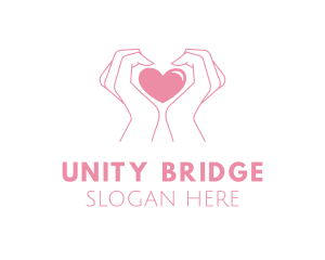 Inclusion - Pink Heart Hands logo design