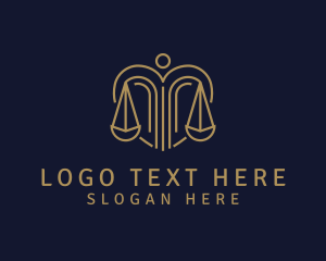 Law Enforcer - Gold Justice Scale logo design
