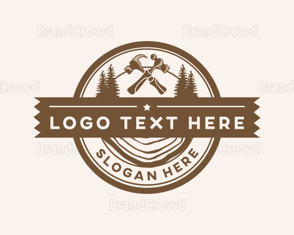 Wood Hammer Carpentry Logo