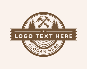 Logging - Wood Hammer Carpentry logo design