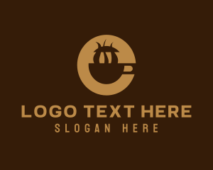 Pot - Brown Coffee Mug logo design