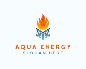 Fire Snowflake Energy logo design