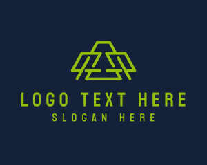 Tech - Green Digital Letter A logo design