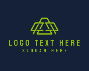 Green Digital Letter A Logo