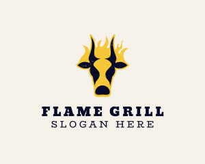 Grill - Grill Cow Fire logo design