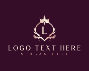 Elegant - Floral Crest Crown logo design