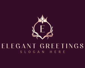 Floral Crest Crown logo design