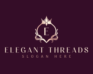 Floral Crest Crown logo design