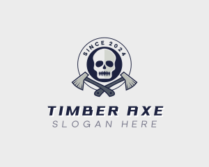 Skull Axe Weapon logo design