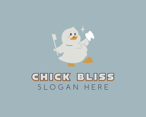 Chick - Duck Toothbrush Tooth logo design