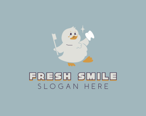 Duck Toothbrush Tooth logo design