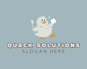 Duck - Duck Toothbrush Tooth logo design