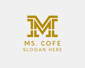 Legal Financial Letter M logo design