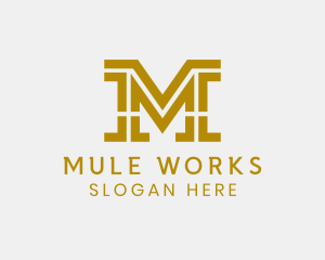 Legal Financial Letter M logo design